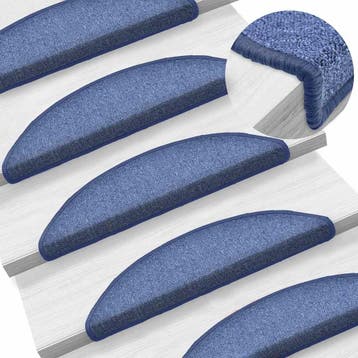 vidaXL Trapmatten 15 st 56x17x3 cm Blauw Halfrond, Verzenden, Nieuw