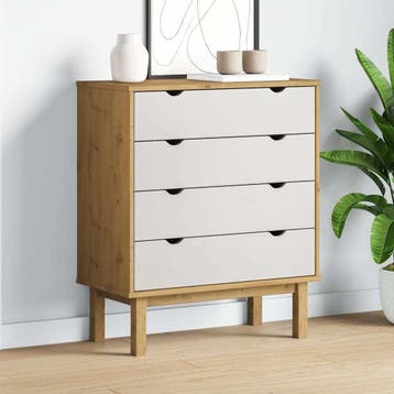 vidaXL Ladekast OTTA 76,5x39,5x90 cm massief grenenhout, Verzenden, Nieuw
