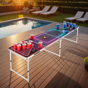 Aluminium bierpongtafel BeerWars I met ledverlichting, Hobby en Vrije tijd, Verzenden, Nieuw