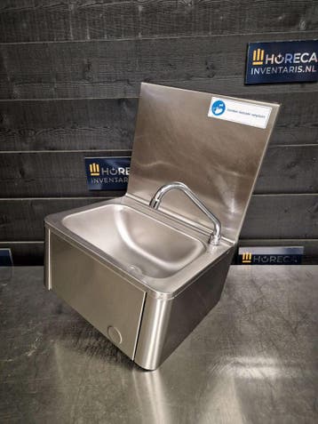 Handwasbak | kniebedieningswasbak | RVS | horeca, Gebruikt, Wassen en Drogen
