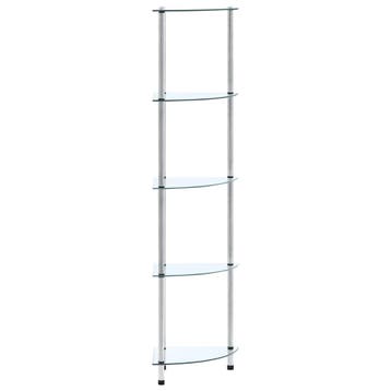 vidaXL Kastje 5-laags 30x30x130 cm gehard glas transparant, Minder dan 50 cm, Verzenden, 100 tot 150 cm, Nieuw