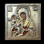 Icoon - Moeder Gods met Drie Handen - Hout, Metaal