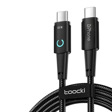 DrPhone Toocki PowerLine 100W 5A - 3M - USB-C naar USB-C Sne, Verzenden, Nieuw