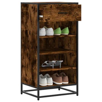 vidaXL Schoenenrek 48x38x97,5 cm bewerkt hout gerookt, Verzenden, Nieuw
