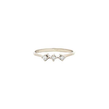 Witgouden ring met diamant 14 karaat, Verzenden, Zo goed als nieuw, Goud