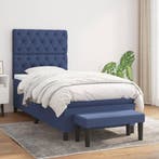 vidaXL Boxspring met matras stof blauw 80x200 cm, Eenpersoons, Nieuw, 80 cm, 200 cm