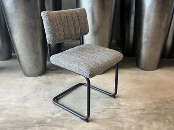 Veiling - Eetkamerstoel Wicky (set van 6) Linnenstof - Donke, Nieuw