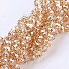 1 x Streng Glaskralen Facet Rondelle Briolette 8x6,5 mm –., Hobby en Vrije tijd, Kralen en Sieraden maken, Ophalen of Verzenden