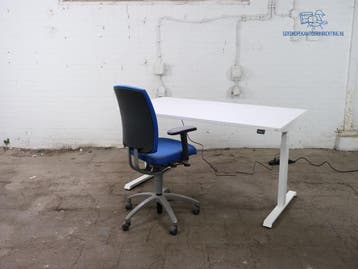 MARO elektrisch bureau wit 160x80 T-poot verstelbaar ZGAN, Verzenden, Gebruikt