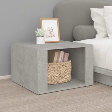 vidaXL Nachtkastje 57x55x36 cm bewerkt hout betongrijs, Verzenden, Nieuw, 45 tot 65 cm, Minder dan 55 cm