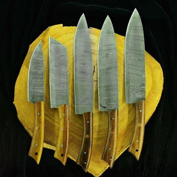 Keukenmes - Kitchen knife set - 645 - Staal, Hout,