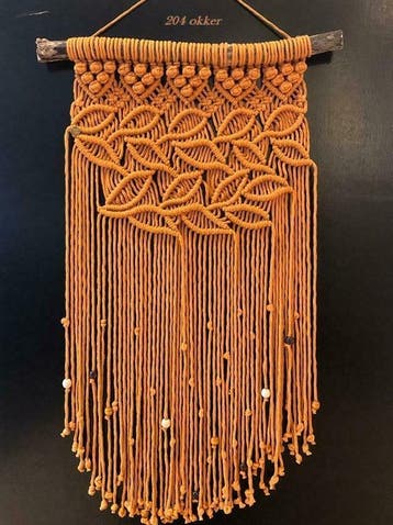 Blaadje Wandkleed, Macrame wandkleed, muur hanger , macrame, Verzenden, Nieuw