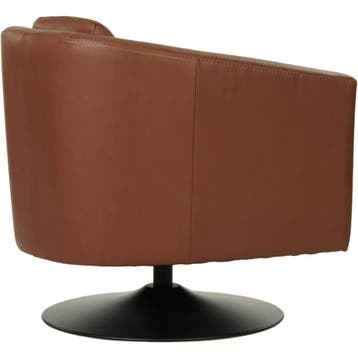 Leren draaifauteuil Press, Bohemian, Klassiek, Retro, Romantisch, Vintage, Nieuw, Ophalen of Verzenden, 50 tot 75 cm