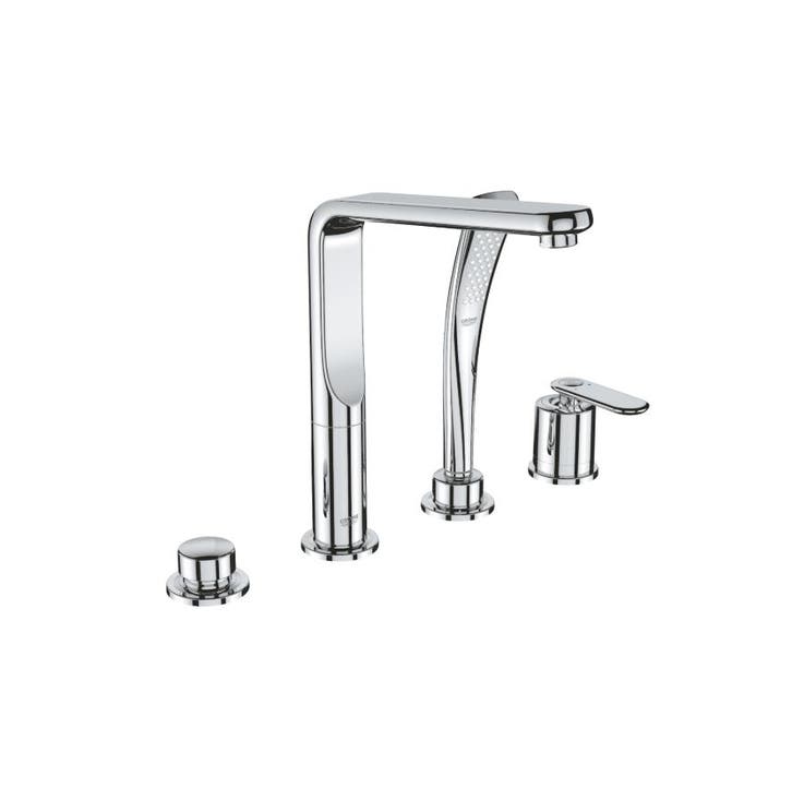 GROHE VERIS 4-GATS EENGREEPS BADRANDCOMBINATIE CHROOM, Doe-het-zelf en Verbouw, Sanitair, Chroom, Ophalen of Verzenden