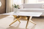 Moderne salontafel ART LIVING 130cm wit marmer keramiek, Huis en Inrichting, Tafels | Salontafels, Ophalen of Verzenden, Nieuw