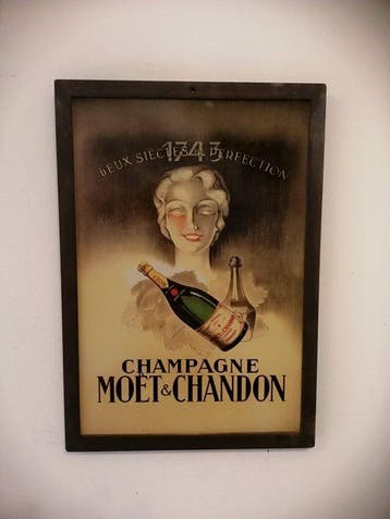 Champagne Moët et Chandon - Reclamebord - 1920 - Metaal,