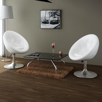 vidaXL Barstoelen 2 st kunstleer wit, Verzenden, Nieuw