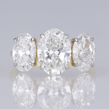 Verlovingsring - 14 karaat Geel goud - 5.02ct. tw. Diamant, Sieraden, Tassen en Uiterlijk