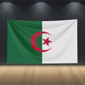 Algerijnse Vlag 3x5FT Wandkleed - Groen Wit met Maan en Ster, Verzenden, Nieuw