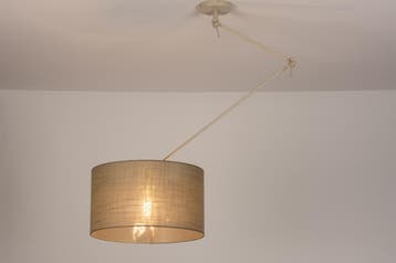 Rietveld Hanglampen - Taupe, Beige, Zand - Stof, Metaal, Huis en Inrichting, Verzenden, Nieuw