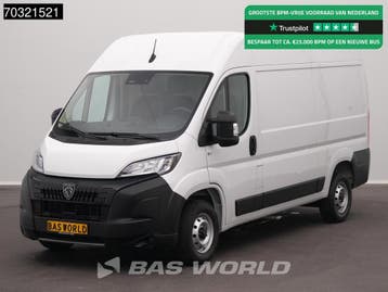 Peugeot Boxer 120pk L2H2 Nwste model! Airco Cruise Camera Pa, Stof, Gebruikt, Euro 6, Wit