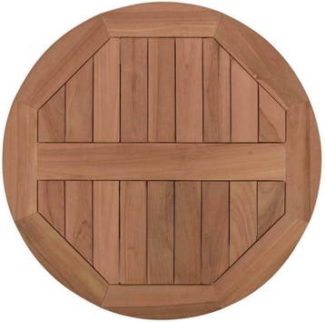 Terrastafel teakhout gietijzer rond 60 cm, Ophalen of Verzenden, Nieuw, Rond, Hout