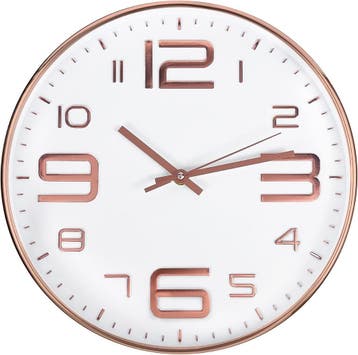 Klok 30cm modern rosegoud | retourdeal 28% korting, Huis en Inrichting, Woonaccessoires | Klokken, Ophalen of Verzenden, Nieuw