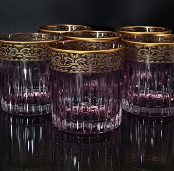 Artemisia - Drinkset (6) - Kristal, gouden zecchino - Whisky