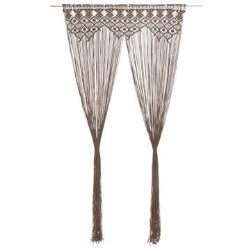 vidaXL Gordijn macramé 140x240 cm katoen taupe, Huis en Inrichting, Verzenden, Nieuw