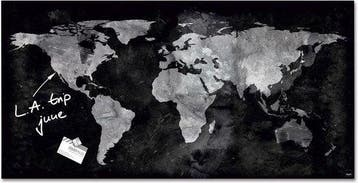 SIGEL Glas-Magnettafel artverum® 91,0 x 46,0 cm World-Map, Nieuw