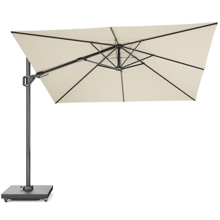 Challenger T2 premium zweefparasol 300x300 cm champagne, Tuin en Terras, Parasols, Nieuw, Ophalen of Verzenden