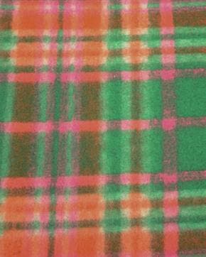 Polyester/Wol Ruit Groen/Oranje, Hobby en Vrije tijd, Stoffen en Lappen, Groen, Nieuw