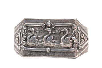 Servetring - .833 zilver - Drie Zwanen, Antiek en Kunst