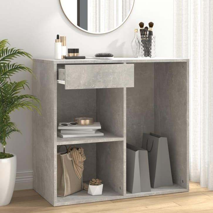 vidaXL Cosmeticakast 80x40x75 cm bewerkt hout grijs, Huis en Inrichting, Kasten | Overige, Nieuw, Verzenden