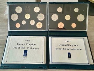 Verenigd Koninkrijk. Elizabeth II. 1991 - 1992 Lot of 2