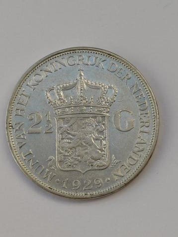 Nederland. Wilhelmina. 2 1/2 Gulden 1929 (Zonder