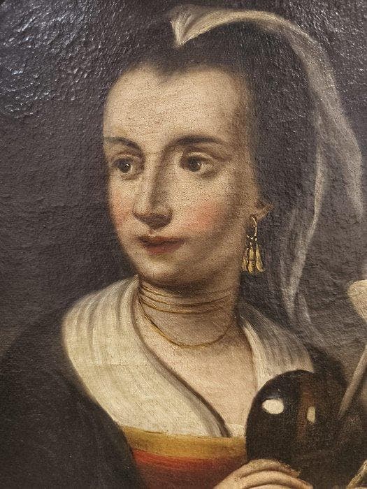 Escuela Barroca Veneciana (XVIII) - Retrato con Máscara, Antiek en Kunst, Kunst | Schilderijen | Klassiek
