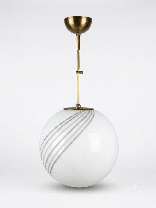 Plafondlamp - Opaline glas - Swirl Lamp, Antiek en Kunst, Antiek | Lampen