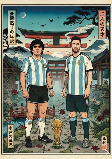 ANDSAL - Maradona & Messi Argentina - Ukiyo-e World Cup, Nieuw