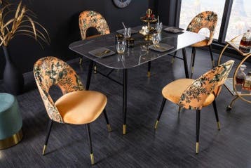 Design stoel PRET-A-PORTER geel fluweel bloemmotief en, Huis en Inrichting, Stoelen, Ophalen of Verzenden, Nieuw