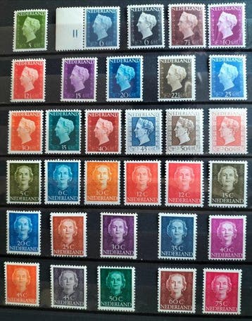 Nederland 1947/1951 - Wilhelmina Hartz en Juliana En Face -, Postzegels en Munten, Postzegels | Nederland, Gestempeld