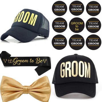 Groom to Be set met sjerp en buttons 12-delig, Verzenden, Nieuw, Overige kleuren, Accessoires