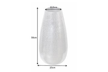 Elegante vaas ORIENT 50cm zilver in hamerslagpatroon - 41548, Huis en Inrichting, Woonaccessoires | Vazen, Ophalen of Verzenden