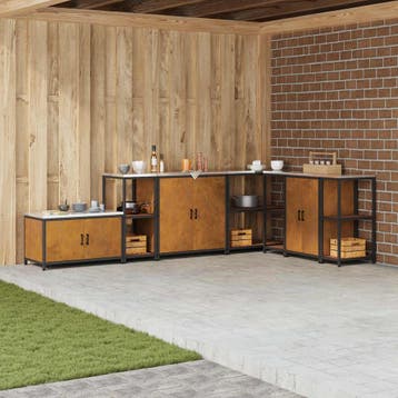 vidaXL Keukenplankeenheid HATTEM Roestig 40 x 50 x 92 cm, Verzenden, Nieuw, Bruin