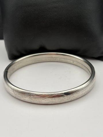Zonder minimumprijs - Armband Zilver - Bangle bewerkt, Nieuw