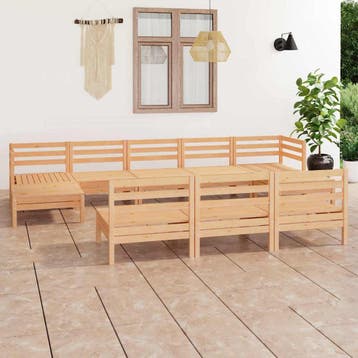 vidaXL 10-delige Loungeset massief grenenhout, Verzenden, Nieuw, Loungeset