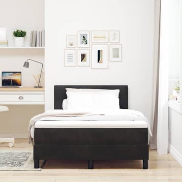 vidaXL Boxspringbed met matras Zwart 120 x 200 cm Fluweel, Verzenden, Zwart, Nieuw, Twijfelaar