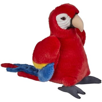 Macaw papegaai knuffel - pluche - 28 cm - rood - vogels, Verzenden, Nieuw