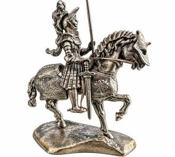 sculptuur, Don Kichot - rycerz na koniu R. Grassi - 22 cm -