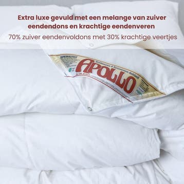 Apollo luxe 4-seizoenen dons dekbed, soepel, licht en zacht, Wasbaar, Wit, Nieuw, Dons en Veren